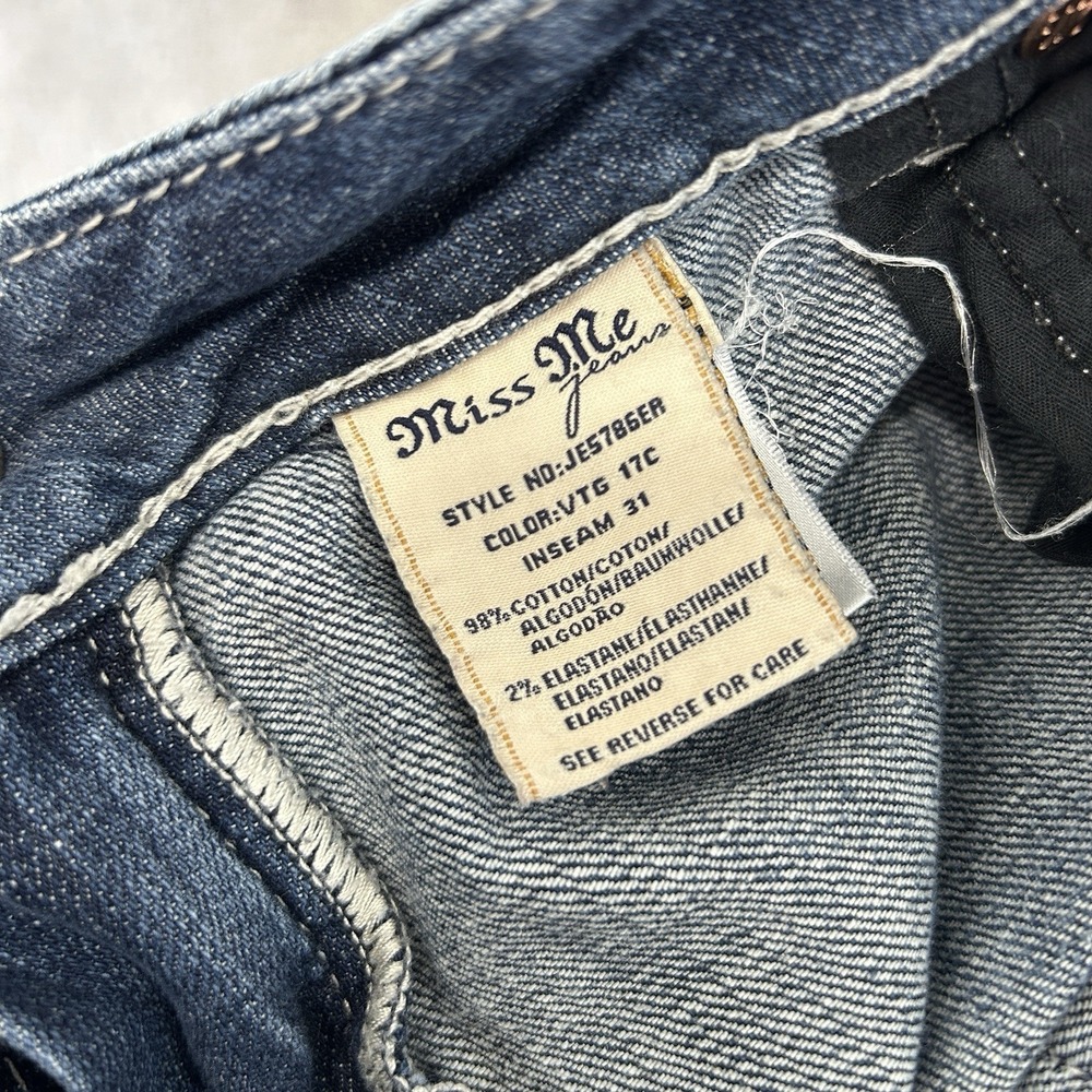 Miss Me Jeans Size 32 JE5786ER Easy Boot Rhinestone Embellished Bling Women EUC - Picture 9 of 13